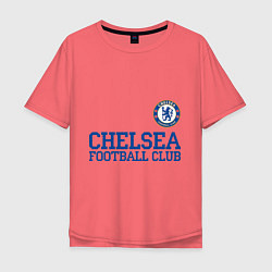 Футболка оверсайз мужская Chelsea FC: Blue цвета коралловый — фото 1