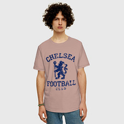 Футболка оверсайз мужская Chelsea FC: Lion цвета пыльно-розовый — фото 2