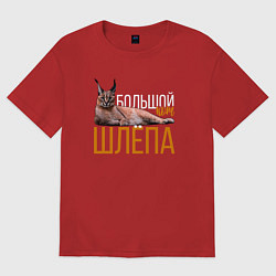 Футболка оверсайз мужская Большой кот Шлёпа, цвет: красный