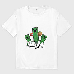 Футболка оверсайз мужская Криперы Creepers и Динамит, цвет: белый