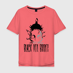 Футболка оверсайз мужская Black Veil Brides, цвет: коралловый