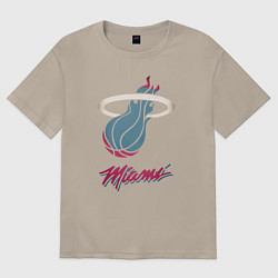 Футболка оверсайз мужская Miami Heat, цвет: миндальный