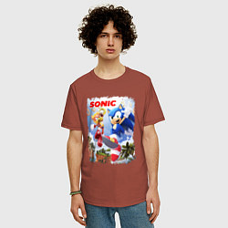 Футболка оверсайз мужская SONIC СОНИК Z, цвет: кирпичный — фото 2