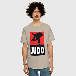 Футболка оверсайз мужская Judo, цвет: миндальный — фото 2