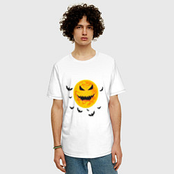 Футболка оверсайз мужская Halloween, цвет: белый — фото 2