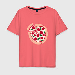 Мужская футболка оверсайз Пицца и ломтик