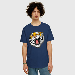 Футболка оверсайз мужская Tiger, цвет: тёмно-синий — фото 2