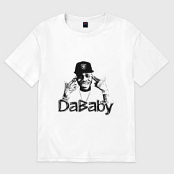 Футболка оверсайз мужская DaBaby, цвет: белый