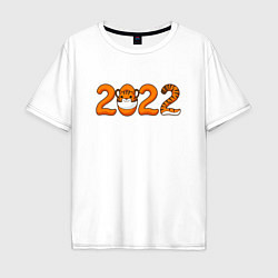 Футболка оверсайз мужская Год Тигра - 2022, цвет: белый