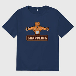 Футболка оверсайз мужская Борьба, цвет: тёмно-синий