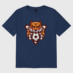 Футболка оверсайз мужская Football Tiger, цвет: тёмно-синий