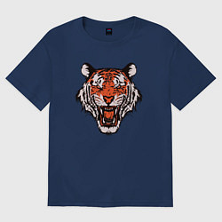 Футболка оверсайз мужская Tiger Soul, цвет: тёмно-синий