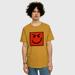 Футболка оверсайз мужская BON JOVI HAVE A NICE DAY SMILE LOGO, цвет: горчичный — фото 2