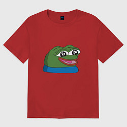 Футболка оверсайз мужская Pepe happy Пепе хеппи, цвет: красный
