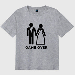 Футболка оверсайз мужская GAME OVER МОЛОДОЖЕНЫ, цвет: меланж