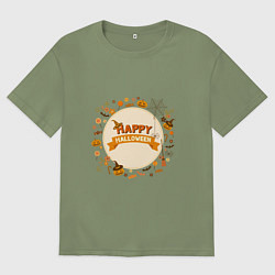 Футболка оверсайз мужская Сладость или гадость, цвет: авокадо