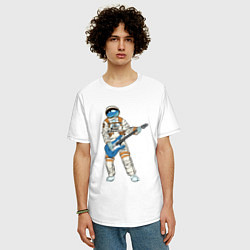 Футболка оверсайз мужская Астронавт гетарист, цвет: белый — фото 2