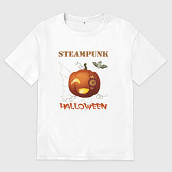Футболка оверсайз мужская Стимпанк-хэллоуин 2, цвет: белый