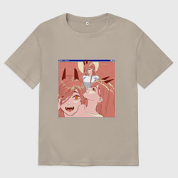 Мужская футболка оверсайз Паувер из человек бензопила