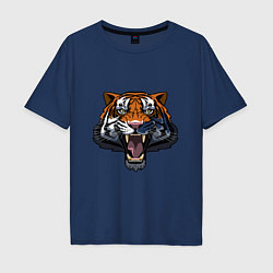 Футболка оверсайз мужская Scary Tiger, цвет: тёмно-синий