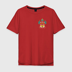 Футболка оверсайз мужская Кубанское Казачье Войско с эмблемой, цвет: красный