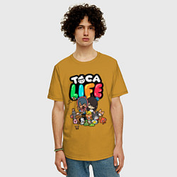 Футболка оверсайз мужская Toca Life, цвет: горчичный — фото 2