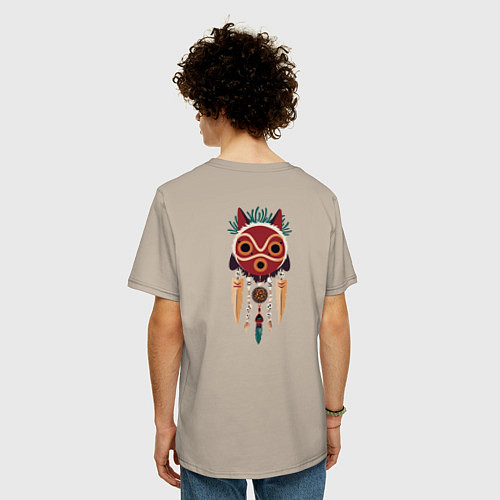 Мужская футболка оверсайз Princеss mononoke / Миндальный – фото 4