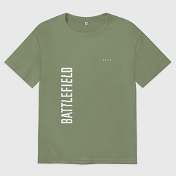 Футболка оверсайз мужская BATTLEFIELD 2042 БЕЛЫЙ ЛОГОТИП, цвет: авокадо