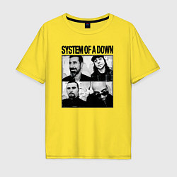 Футболка оверсайз мужская Участники группы System of a Down, цвет: желтый