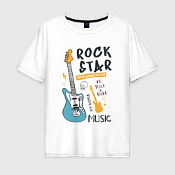Футболка оверсайз мужская Rok Star Music, цвет: белый