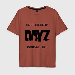 Футболка оверсайз мужская DayZ: Съел консерву, цвет: кирпичный