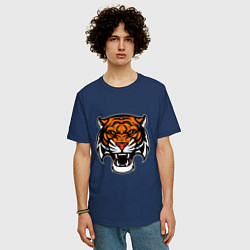 Футболка оверсайз мужская Tiger Cool, цвет: тёмно-синий — фото 2