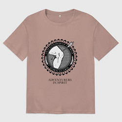 Футболка оверсайз мужская Клуб любителей приключений, цвет: пыльно-розовый