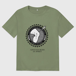 Футболка оверсайз мужская Клуб любителей приключений, цвет: авокадо