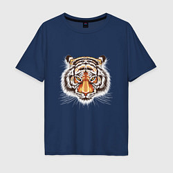 Мужская футболка оверсайз Морда тигра от John Art
