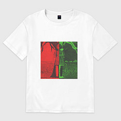 Футболка оверсайз мужская Red Green Light, цвет: белый
