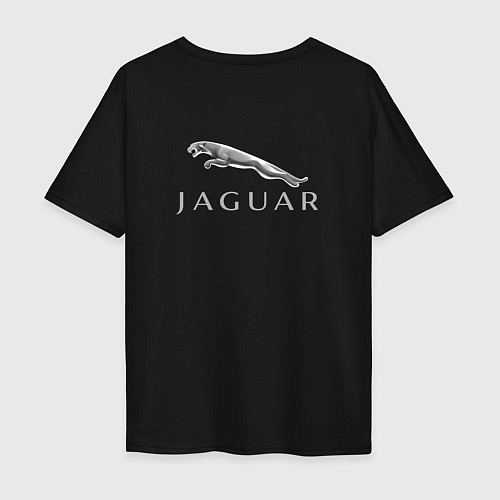 Мужская футболка оверсайз Jaguar Ягуар Лого спина / Черный – фото 2