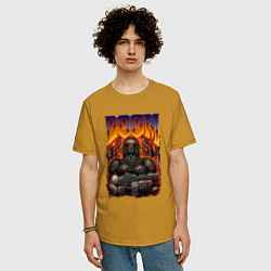 Футболка оверсайз мужская DOOM 64, цвет: горчичный — фото 2