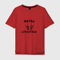 Футболка оверсайз мужская Металлика Metallica рок, цвет: красный