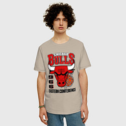 Футболка оверсайз мужская Chicago Bulls NBA, цвет: миндальный — фото 2