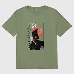 Футболка оверсайз мужская Ичиго Куросаки из аниме Блич, цвет: авокадо