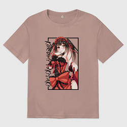 Футболка оверсайз мужская Куруми Токисаки Рандеву с жизнью, цвет: пыльно-розовый