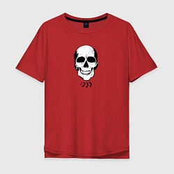 Футболка оверсайз мужская Smiling Skull, цвет: красный