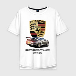 Футболка оверсайз мужская Porsche GT 3 RS Motorsport, цвет: белый