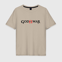 Мужская футболка оверсайз GOD OF WAR LOGO BLACK RED