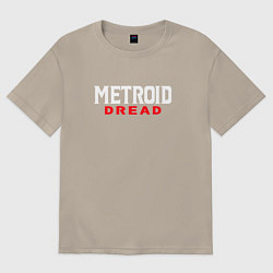 Футболка оверсайз мужская Metroid Dread Logo, цвет: миндальный