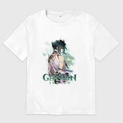 Футболка оверсайз мужская Сяо Xiao Genshin Impact, цвет: белый