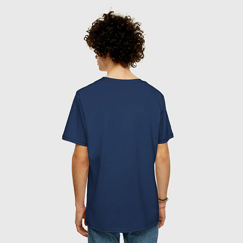 Мужская футболка оверсайз Кокетливая Яэ Мико / Тёмно-синий – фото 4