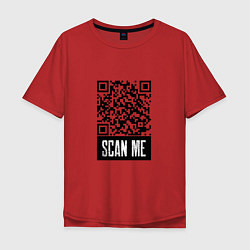 Футболка оверсайз мужская QR Scan, цвет: красный