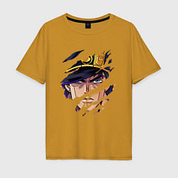 Футболка оверсайз мужская JOJOS BIZARRE ADVENTURE, ГЛАВНЫЙ ГЕРОЙ, цвет: горчичный